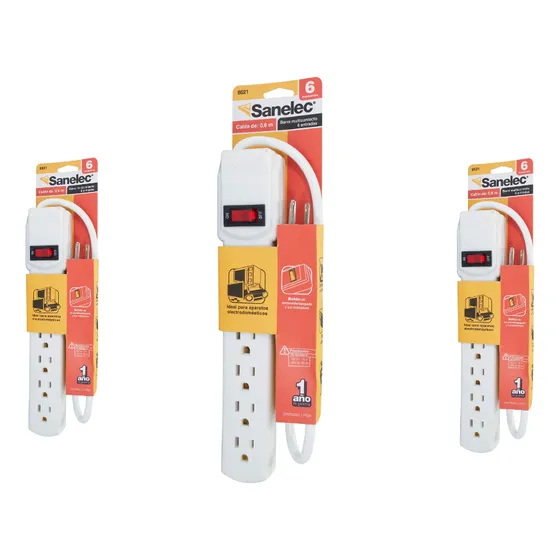 Multicontacto Sanelec 6 Contactos Pq 45 Pzas