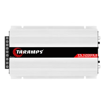 Modulo Amplificador Taramps Ts1200x4 2 Ohms 1200w Potencia Som Automotivo Alto Falante Driver Super Tweeter Entrada Rca 4 Canais Estereo Crossover Hpl Lpf Full Conexao Bridge Branco Carro Camionete