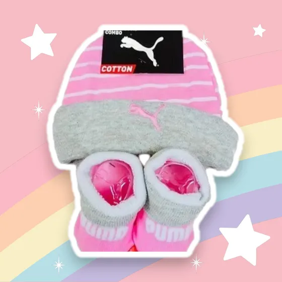 Gorro Chullo + Medias Puma Niñas Otoño/invierno Rosa