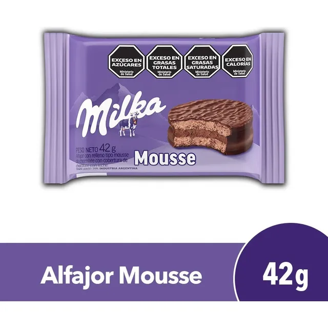 Alfajor Milka Mousse Simple 42gr Pack X 10 Unidades 