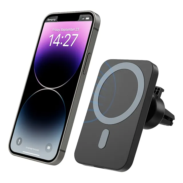 Carregador Sem Fio Magsafe 30w P/ Carro iPhone + Suporte