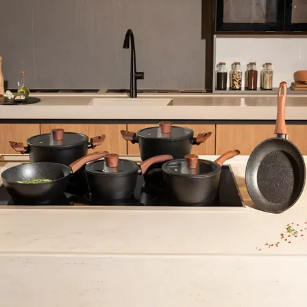 Jogo De Panelas Antiaderente/indução/ceramica/brinox/6 Peças Preto