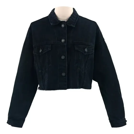 Chaqueta Corta Oversize Negro