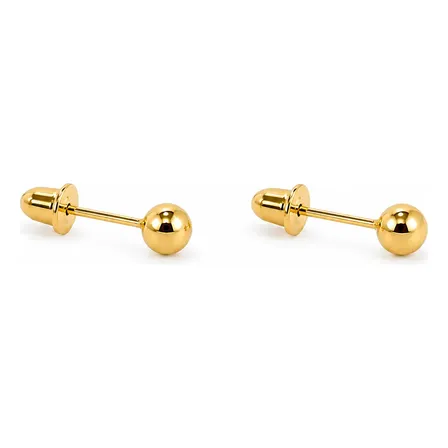 Brinco Bola 2,5mm Infantil Recém-nascido Bebê Ouro 18k Dourado