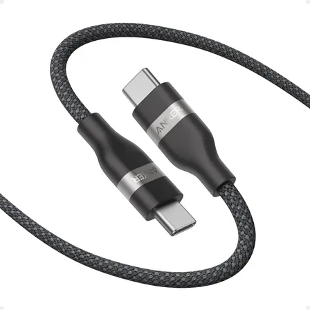 Cabo Usb C Para Tipo C Celular Anker 240w Carregador Turbo Super Rápido Reforçado Para iPhone 17/16/15 Samsung S23 Macbook 1.8 Metros Preto