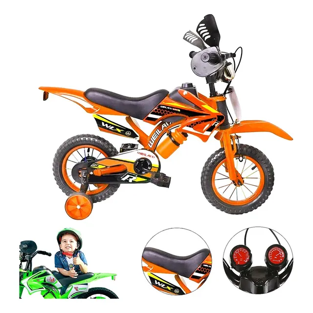 Bicicleta Infantil Motocross Niño R-12 Ruedas Entrenamiento Color Naranja Tamaño del cuadro 12