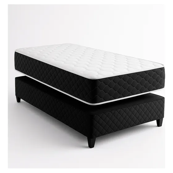 Sommier Colchon 1 Plaza Y Media Alta Densidad 100% Espuma 