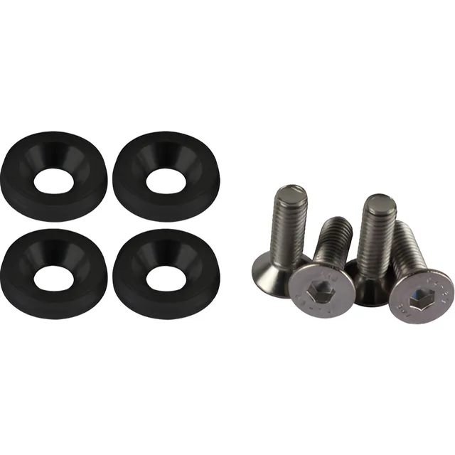 Parafuso / Anilha Placa Carro  Moto Anodizado - Preto
