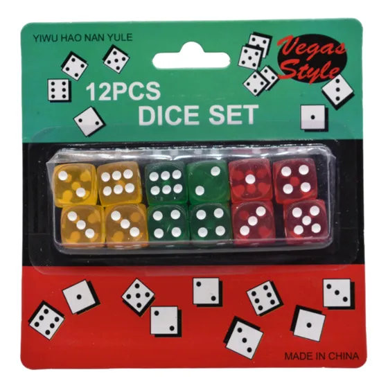 Set De 12 Dados De Colores Juegos  De Mesa Familiar Ludo