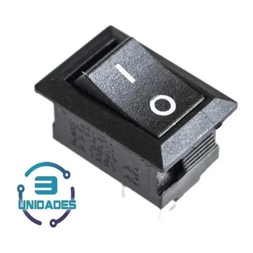 3 Mini Switch Interruptor On/off Negro 2 Pines 125v/6a Kcd11