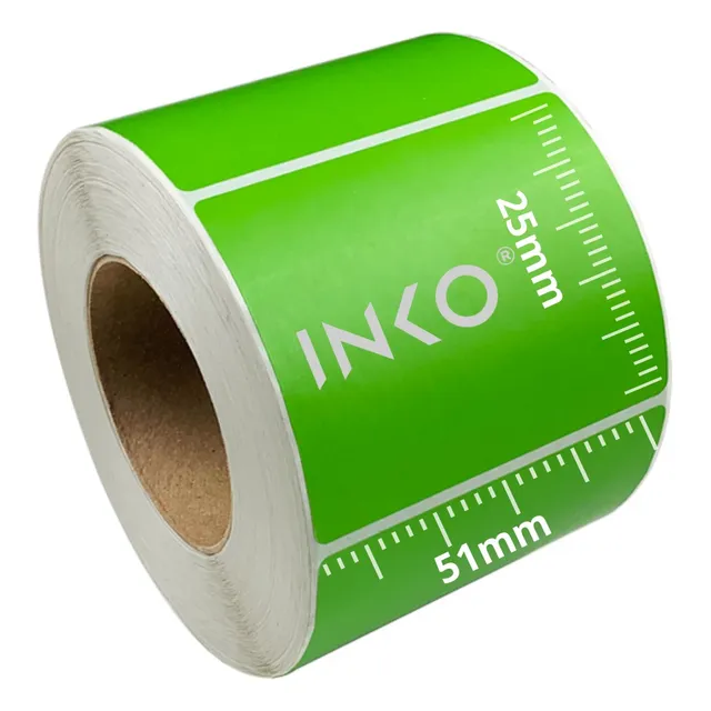 10 Rollos Etiqueta Térmica Verde 51x25mm 2x1 PLG C/1000 Color Verde limón