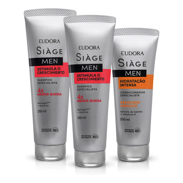Combo Siàge Men: Shampoo Estimula O Crescimento 2x250ml + Co Combo Siàge Men: Shampoo Estimula O Crescimento 2x250ml + Co