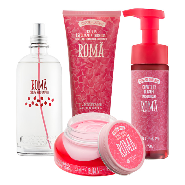 Combo Rotina Romã Spray, Hidratante, Esfoliante E Chanttilly Combo Rotina Romã Spray, Hidratante, Esfoliante E Chanttilly