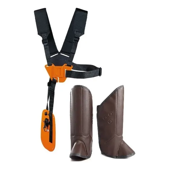 Kit Acessórios Roçadeiras Cinto Duplo E Perneira Com Velcro