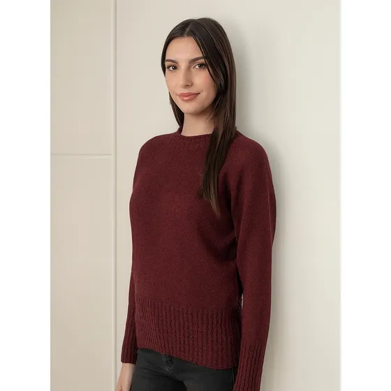 Sweaters Cuello Redondo Con Puno Y Elástico Alto . Art.  212