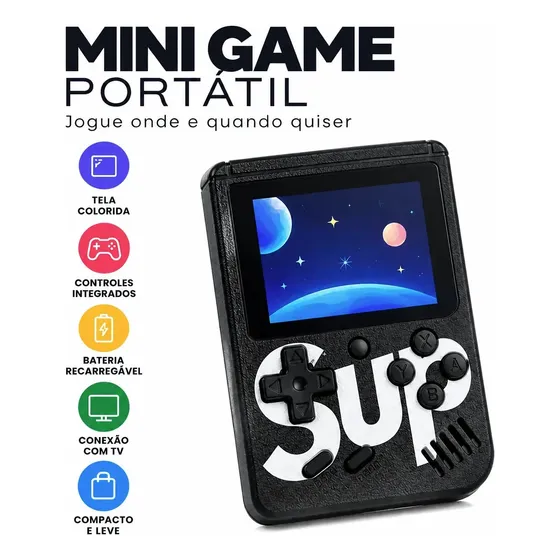 Mini Game Portátil 400 Jogos Retrô Infantil Conexão Tv
