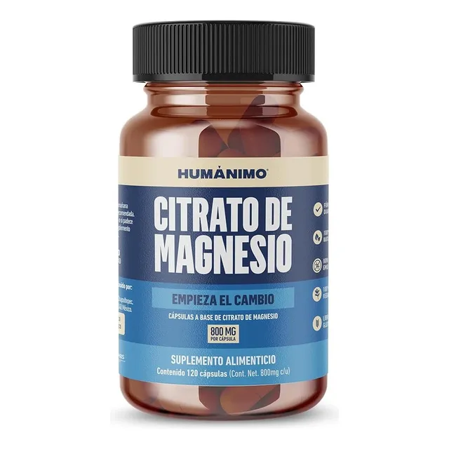 Citrato De Magnesio En Cápsulas - Humánimo 120 Unidades Sin Sabor