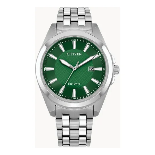 Reloj Citizen Eco-drive Peyten Bm7530-50x Hombre Color De La Correa Plateado Color Del Bisel Plateado Color Del Fondo Verde