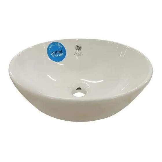 Lavamanos De Sobreponer Aqua Nuova Color Blanco 38x35x15 #e