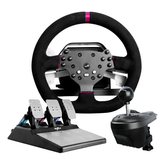 Volante Gamer Force Feedback Joystick Gaming C/ Pedal Câmbio