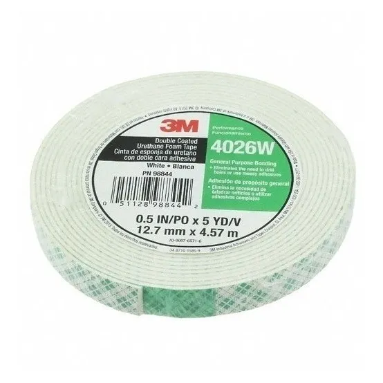Tirro Doble Faz Blanco 1/2  (12mm) X 4,5mt 4026w 3m