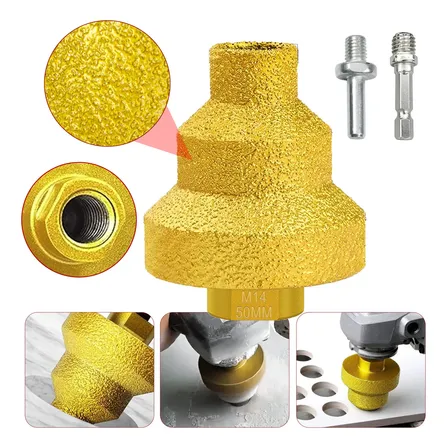 M14 20-35-50mm Broca Escalonada Diamantada Ceramica Marmore Amarelo