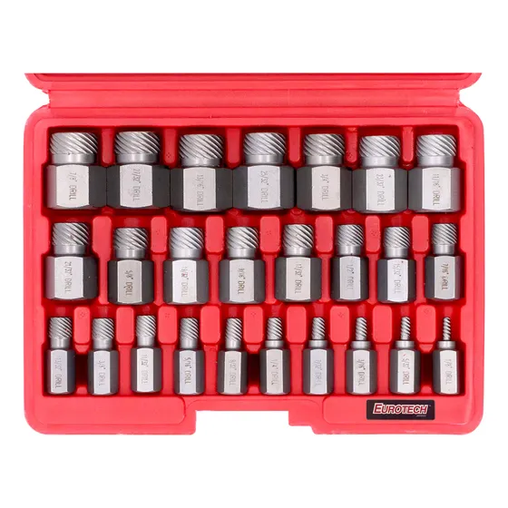 Extractor Tornillo Tubo Roto Barrido - Rosca Izq. - Kit X 25