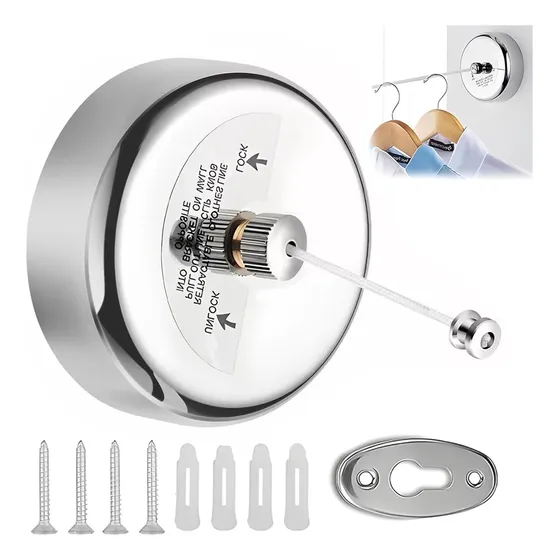 Tendedero De Pared Retráctil De Acero Inoxidable 2.8 Metros