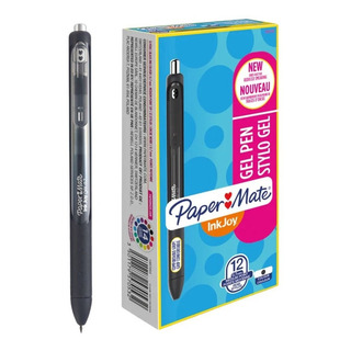 6 Bolígrafo Paper Mate Grip Gel Color Negro Pluma Retráctil 6 Bolígrafo Paper Mate Grip Gel Color Negro Pluma Retráctil