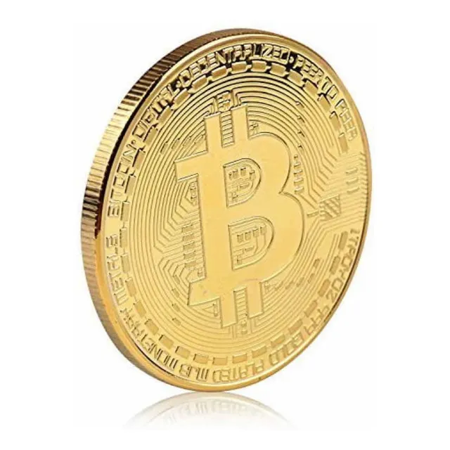 Moneda Fisica Bitcoin Btc - Banada En Oro  |  Pesada | 30gr 