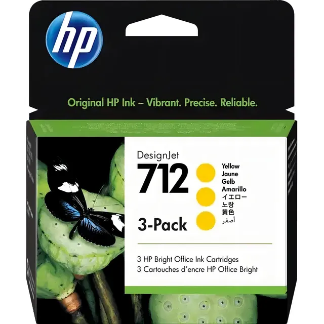 Cartucho 3 Pack Tinta Hp 712 Amarillo Plotter Designjet 29ml