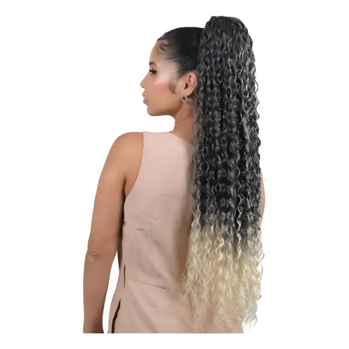 Cabelo Cacheado Bio Fibra Miracle Céu Plus Na Tela 65cm Cor Hl433