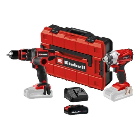 Taladro Percutor+atornillador Impacto+bat 2,5ah + Maleta Rojo