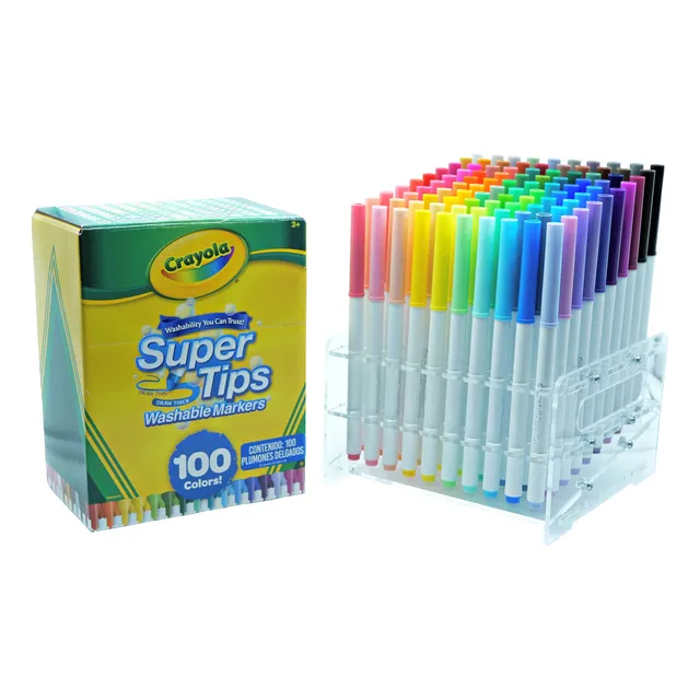 Crayola Super Tips De 100 Colores Con Organizador Acrilico 100 Colores