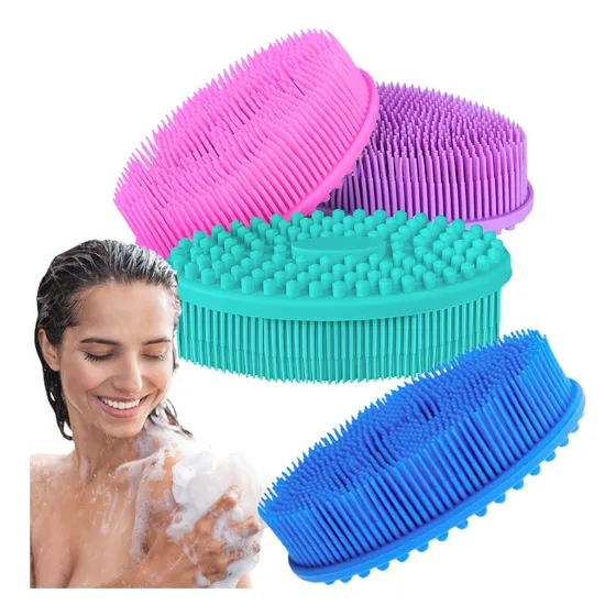1pz Cepillo Corporal De Silicon Portátil Texturas Suave Full