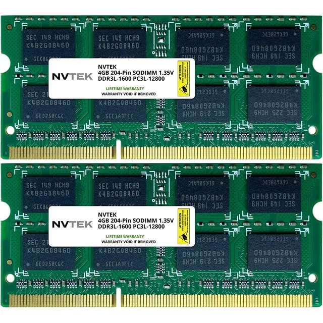 Nvtek 8gb (2x4gb) Ddr3-1600 Pc3-12800 Sodimm Actualizació...