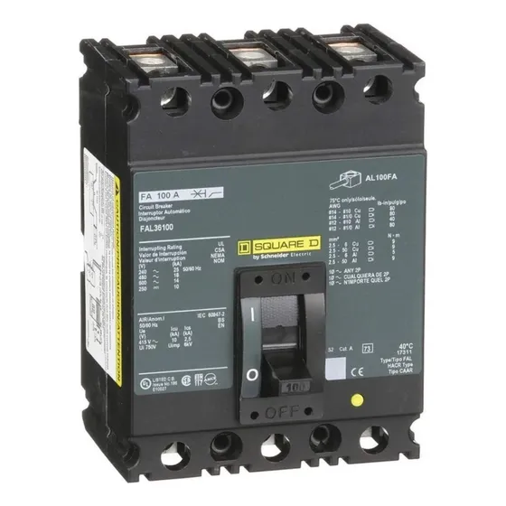 Interruptor Termomagnetico Fal36100 3p 100amp.600v. Squared