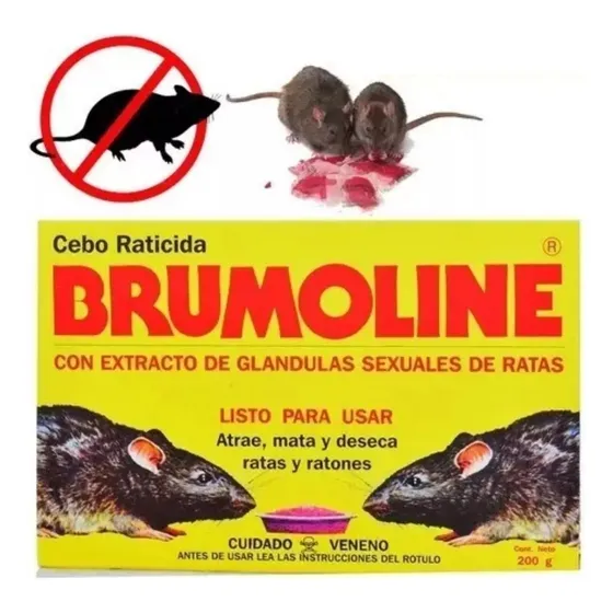 Veneno Rata Roedores Brumoline X100grs Raticida Mata Deseca