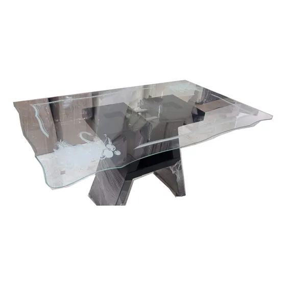 Mesa De Vidrio De 6 Puestos De 8 Mm De Espesor