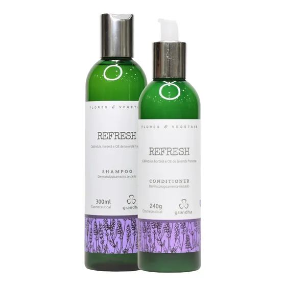 Kit Cabelos Oleosos Grandha Shampoo Condicionador Refresh 2p