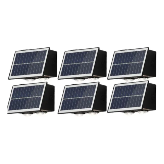 Foco Aplique Bidireccion .led Solar Luz Calida Exterior. X4