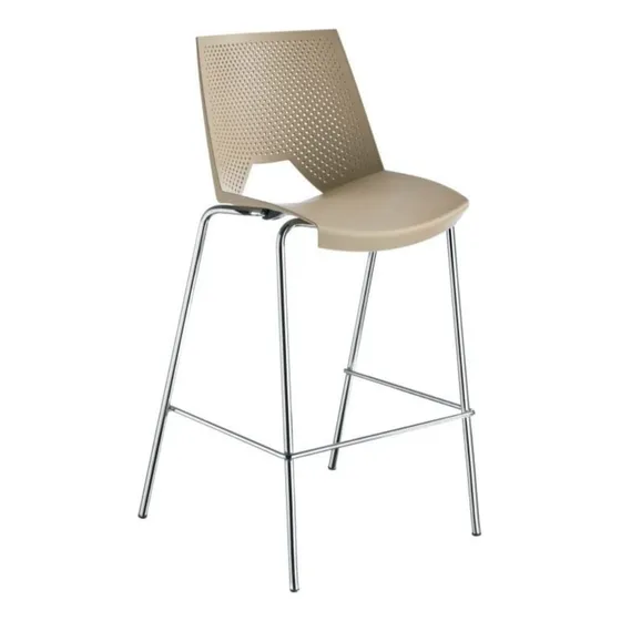 Silla Tipo Barra, Metálica Con Espaldar.