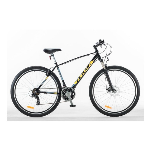 Mountain bike Futura Lynce R29 frenos v-brakes cambios Shimano color negro/amarillo con pie de apoyo  