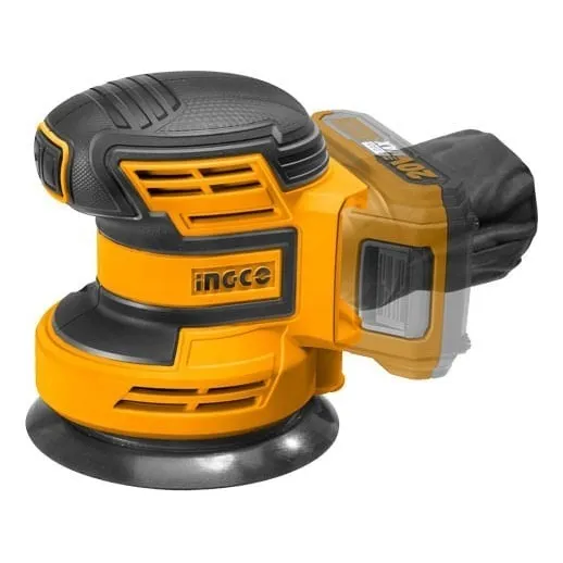 Ingco Lijadora Rotorbital Inalambrica Ionlitio 20v 10000rpm Color Amarillo