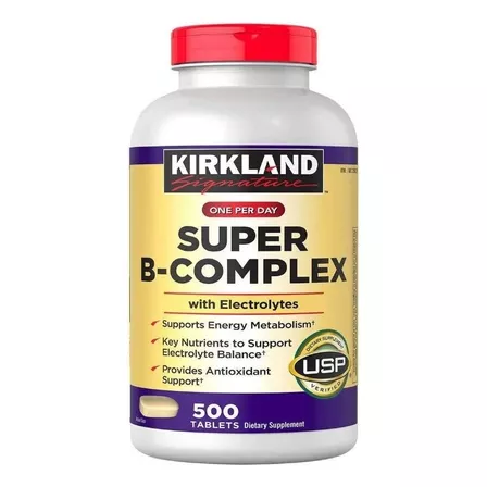 Super B Complex Kirkland 500tb Sistema Inmune + Electrolitos Sabor Neutro