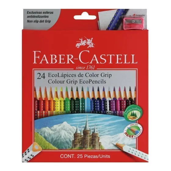 Colores Eco Lapices Grip Faber Castell X24 Originales
