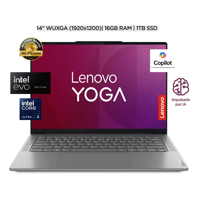 Laptop Lenovo Yoga Slim 7 83CV000KLM Intel Ultra 5 125H 16gb 1tb SSD Luna Grey