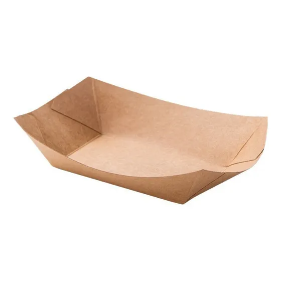 Set 100 Bandeja Kraft Porta Completos Cartón 750cc - Norplat Color Marrón claro