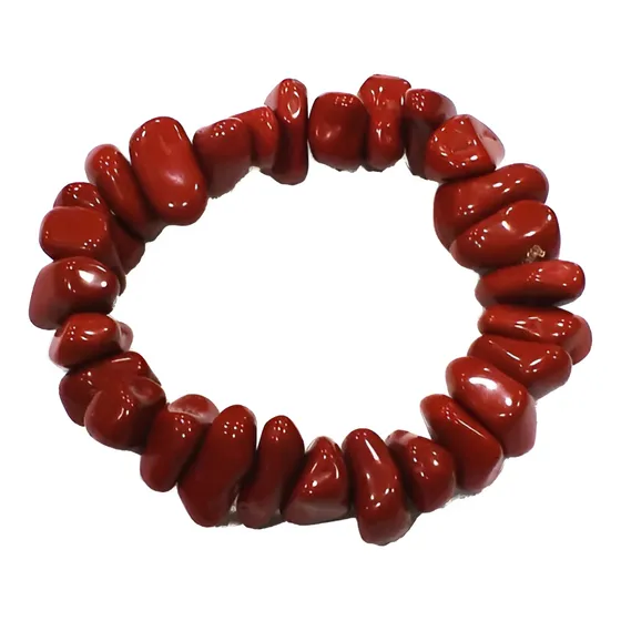 Pulseira Jaspe Vermelho Pedra Natural Legítima De Qualidade