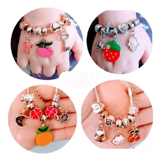 Kit 10 Pulseiras Infantil Atacado Com Pingente Revenda Linda
